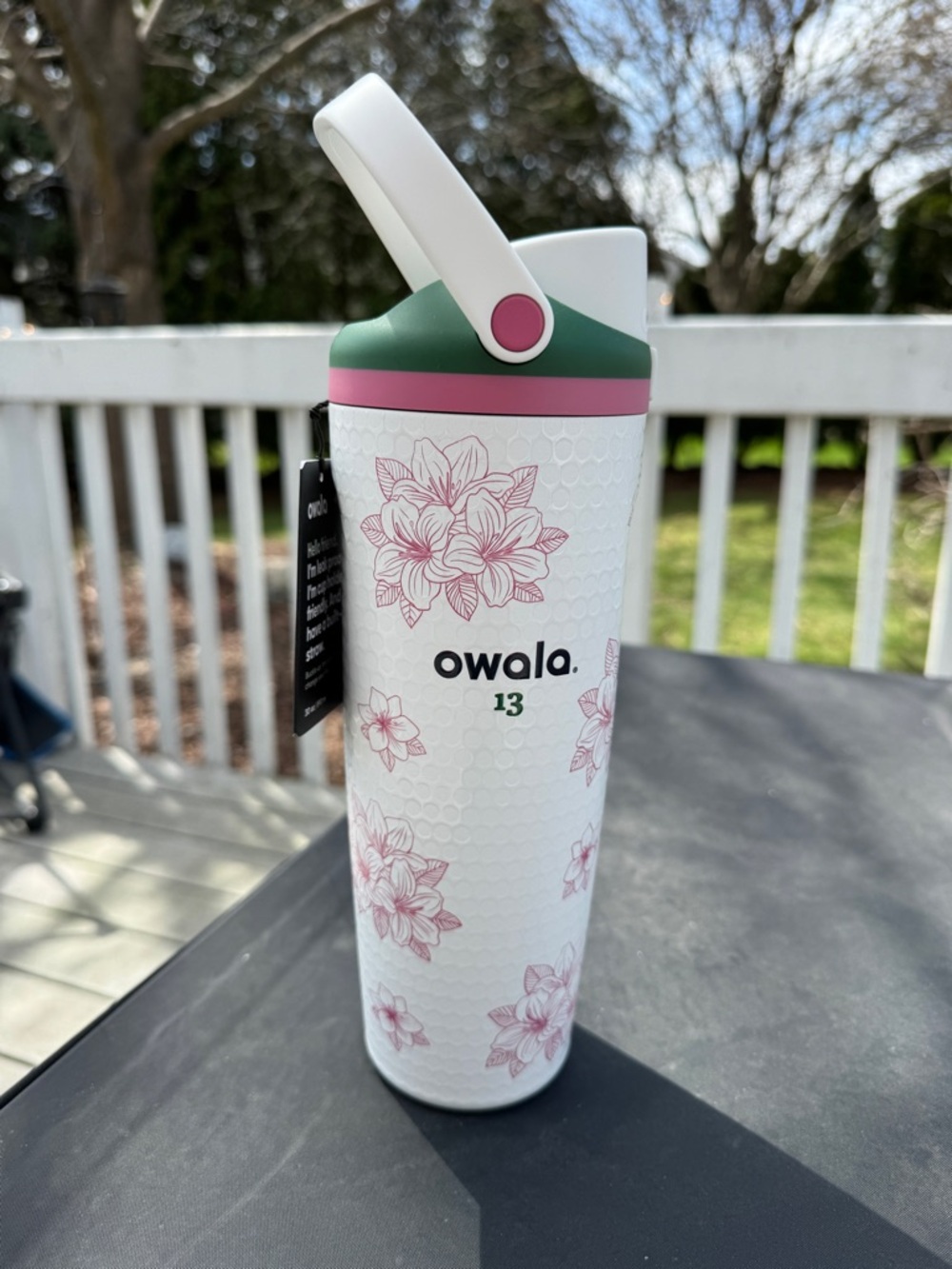 Owala 13 Azalea Masters Floral White Pink Insulated Water Bottle
